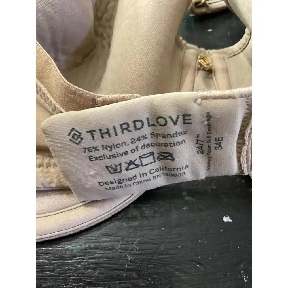 ThirdLove Nude Beige Full Coverage Bra - Comfortable and Supportive 34E